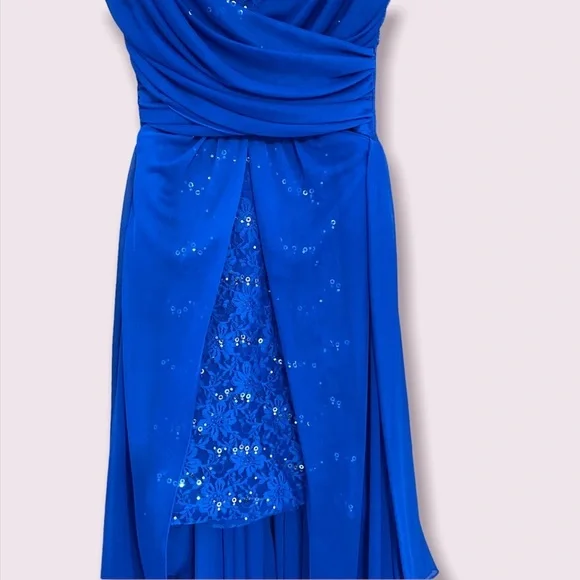City Triangles Royal Blue Sequin Strapless Dress - Picture 8 of 11